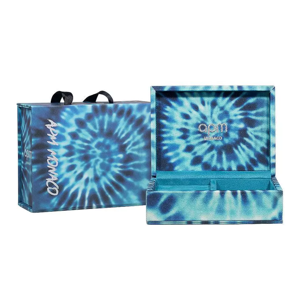 APM Monaco Boite A Bijoux Tie-Dye Bleue