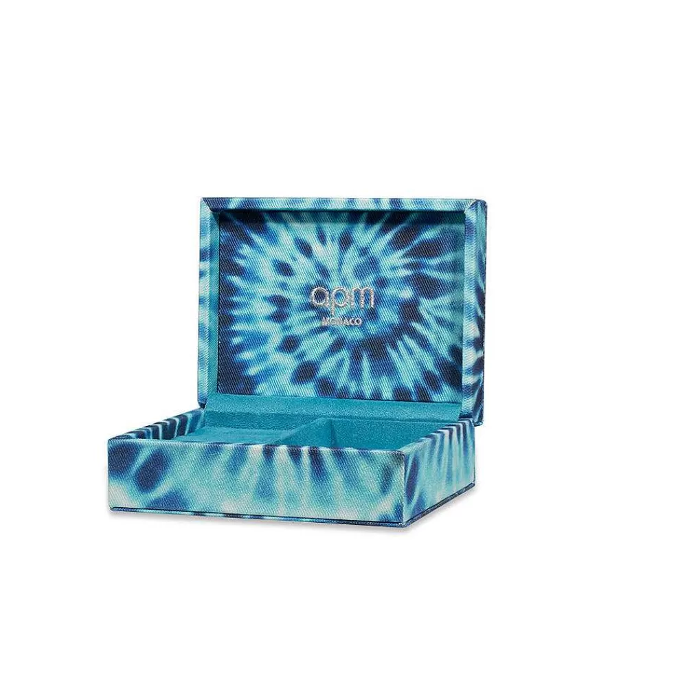 APM Monaco Boite A Bijoux Tie-Dye Bleue