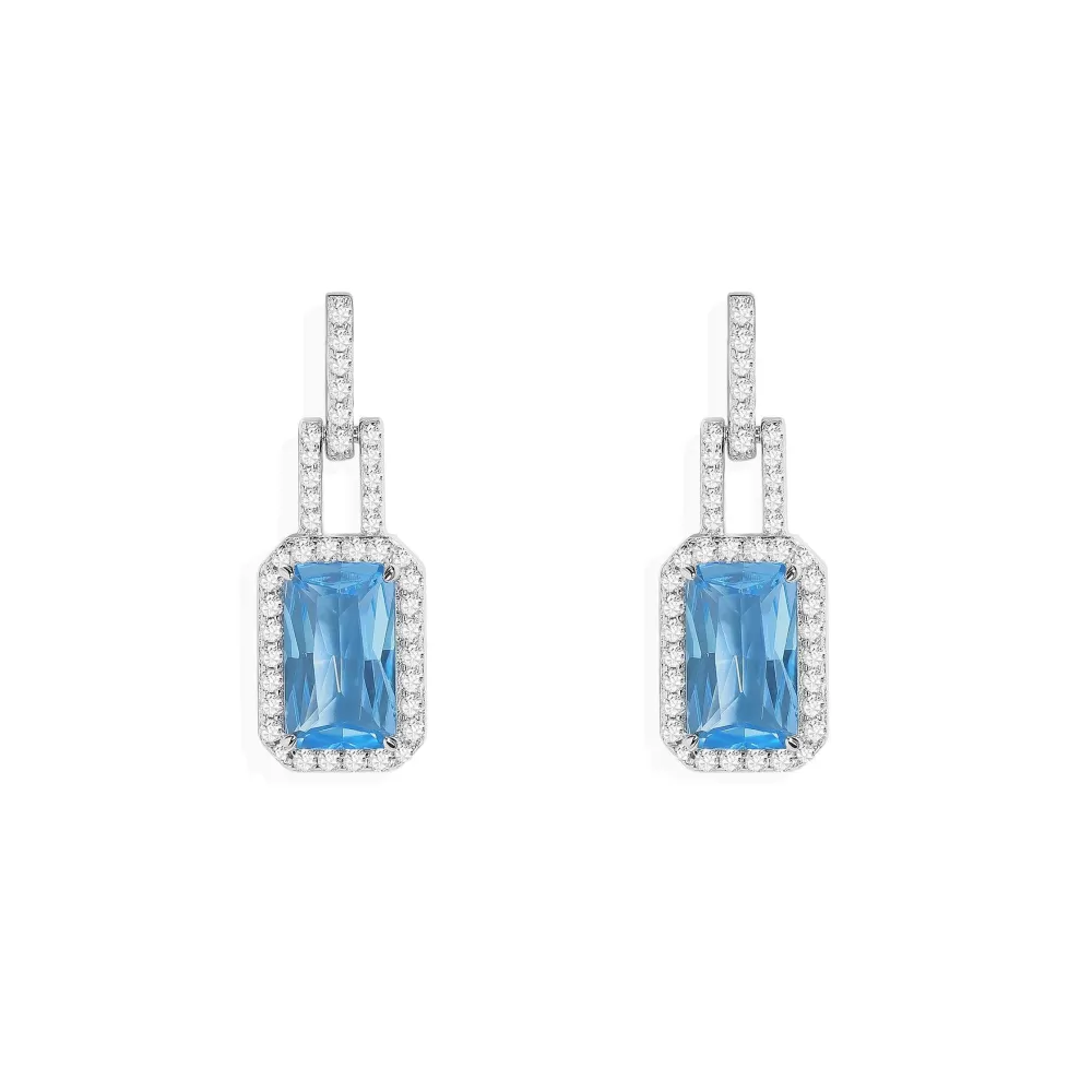 APM Monaco Boucles D'Oreilles Bleu Lagon