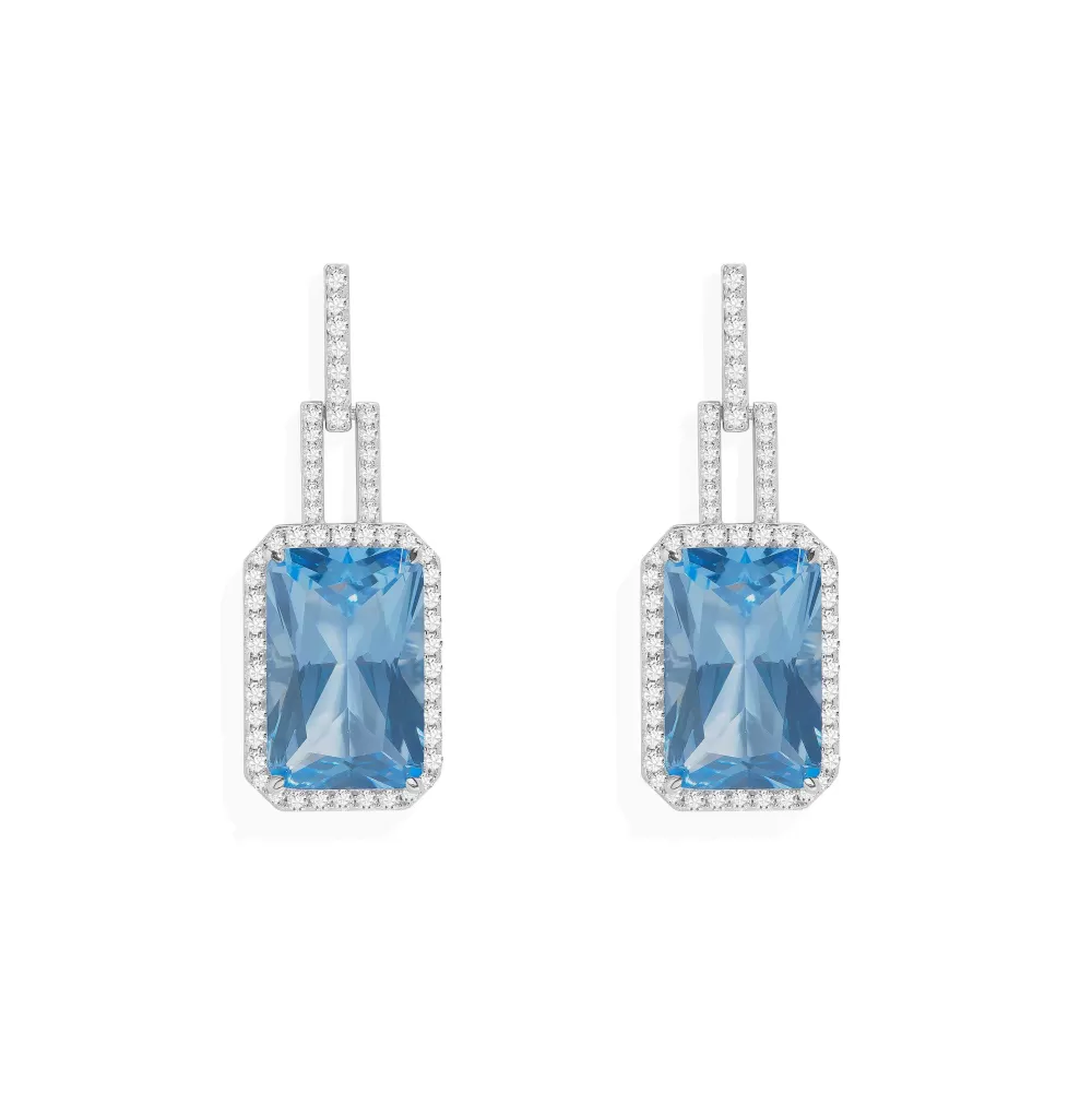 APM Monaco Boucles D'Oreilles Bleu Lagon