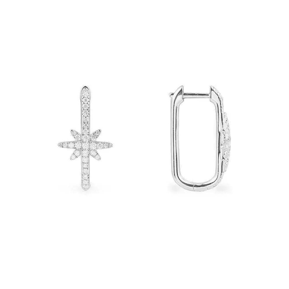 APM Monaco Boucles D'Oreilles Meteorites Rectangulaires - Argent