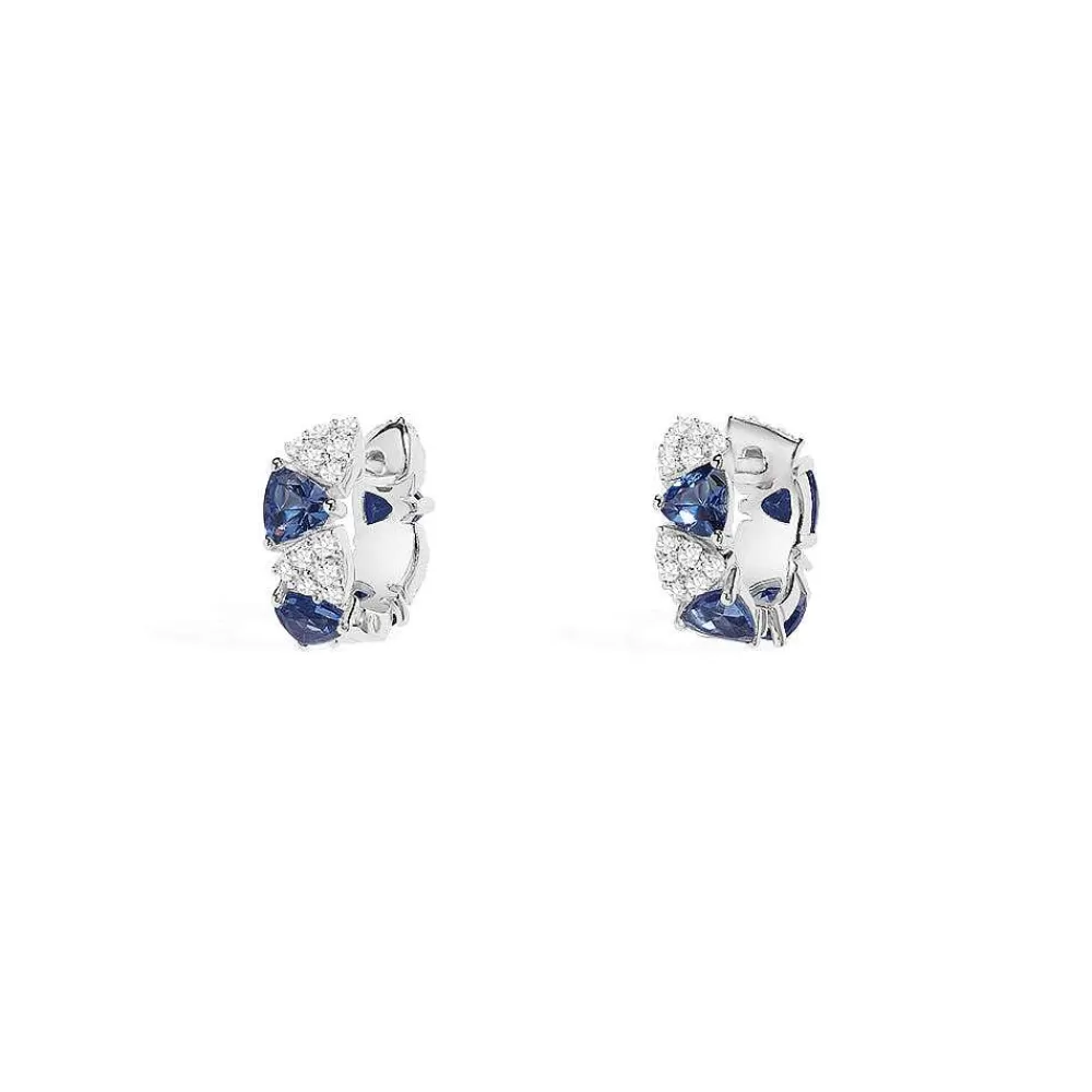 APM Monaco Boucles D'Oreilles Triangle Bleu Et Blanc