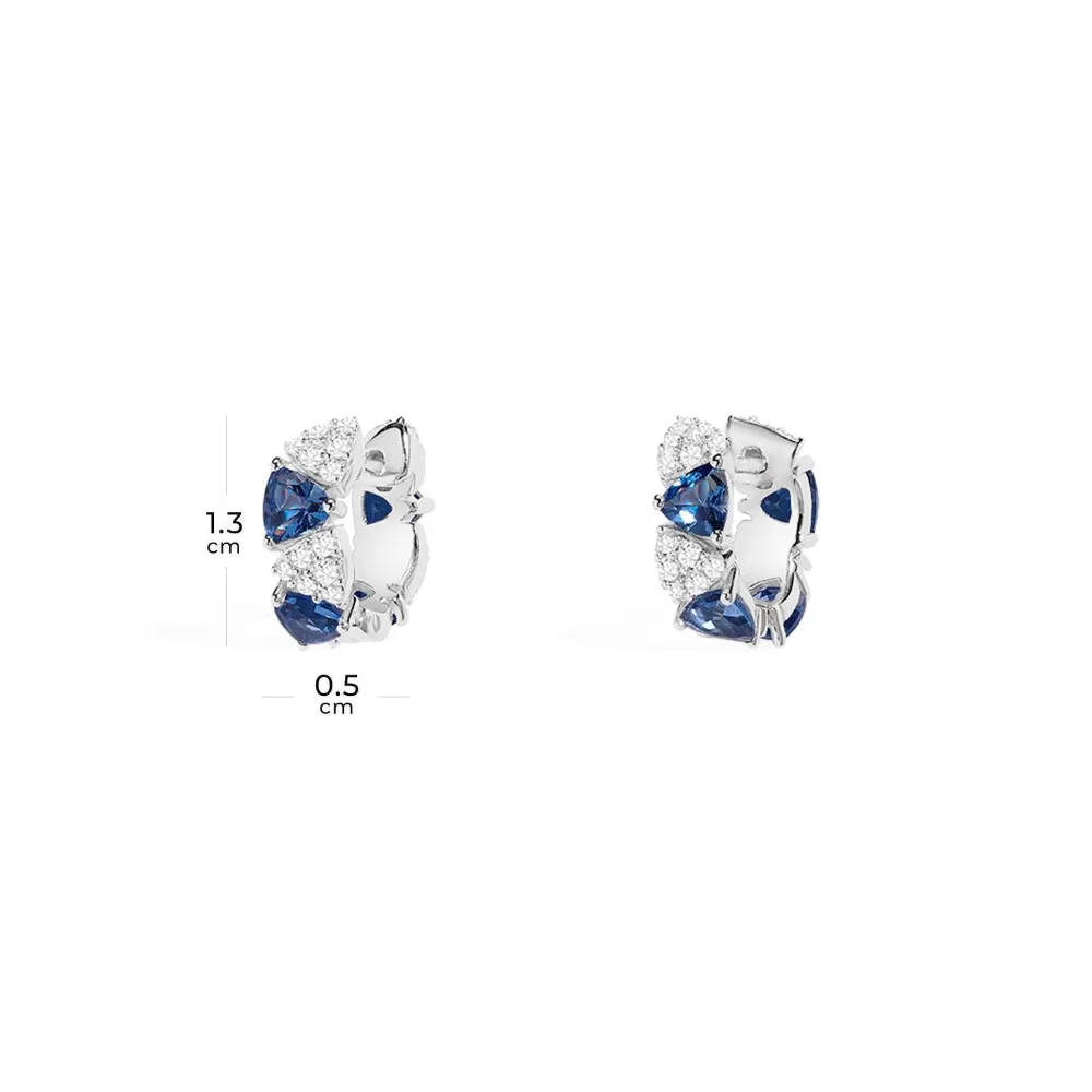 APM Monaco Boucles D'Oreilles Triangle Bleu Et Blanc