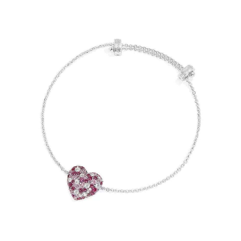 APM Monaco Bracelet Ajustable Coeur Fuchsia