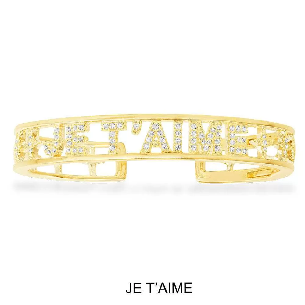 APM Monaco Bracelet Jonc Je T'Aime - Argent Rose