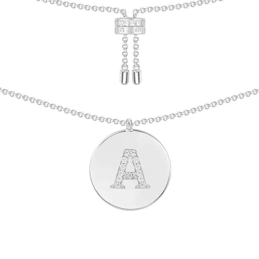 APM Monaco Collier Ajustable Alphabet-A - Argent