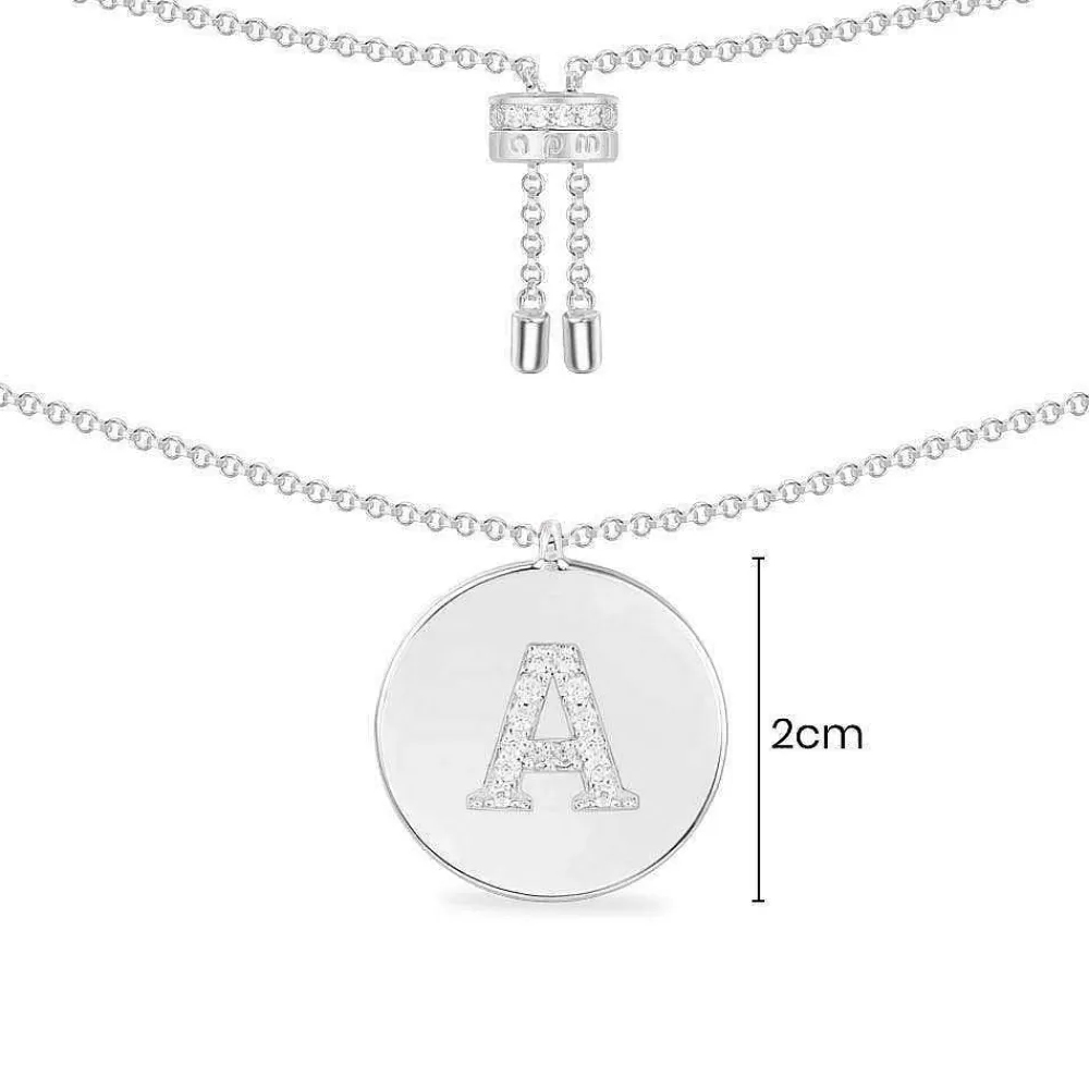 APM Monaco Collier Ajustable Alphabet-A - Argent