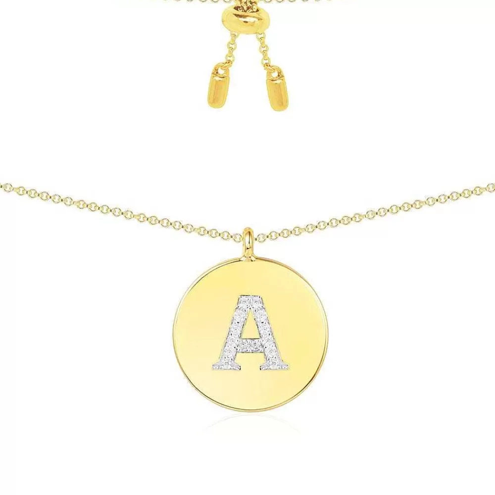 APM Monaco Collier Ajustable Alphabet-A - Argent Jaune