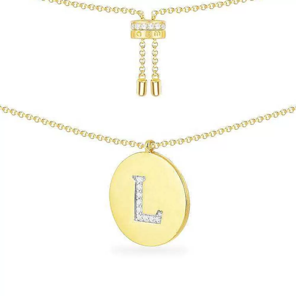 APM Monaco Collier Ajustable Alphabet-A - Argent Jaune