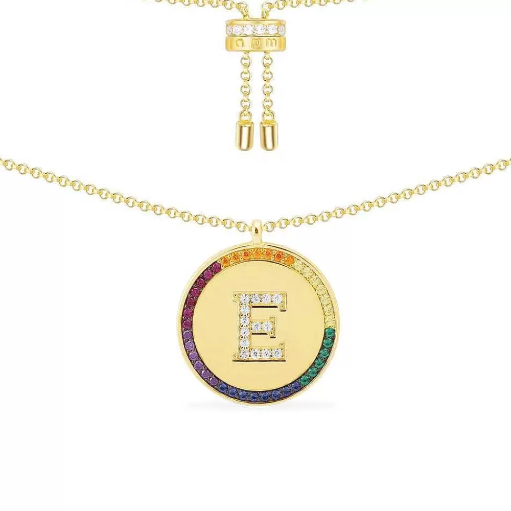 APM Monaco Collier Ajustable Alphabet-A Arc-En-Ciel - Argent Jaune