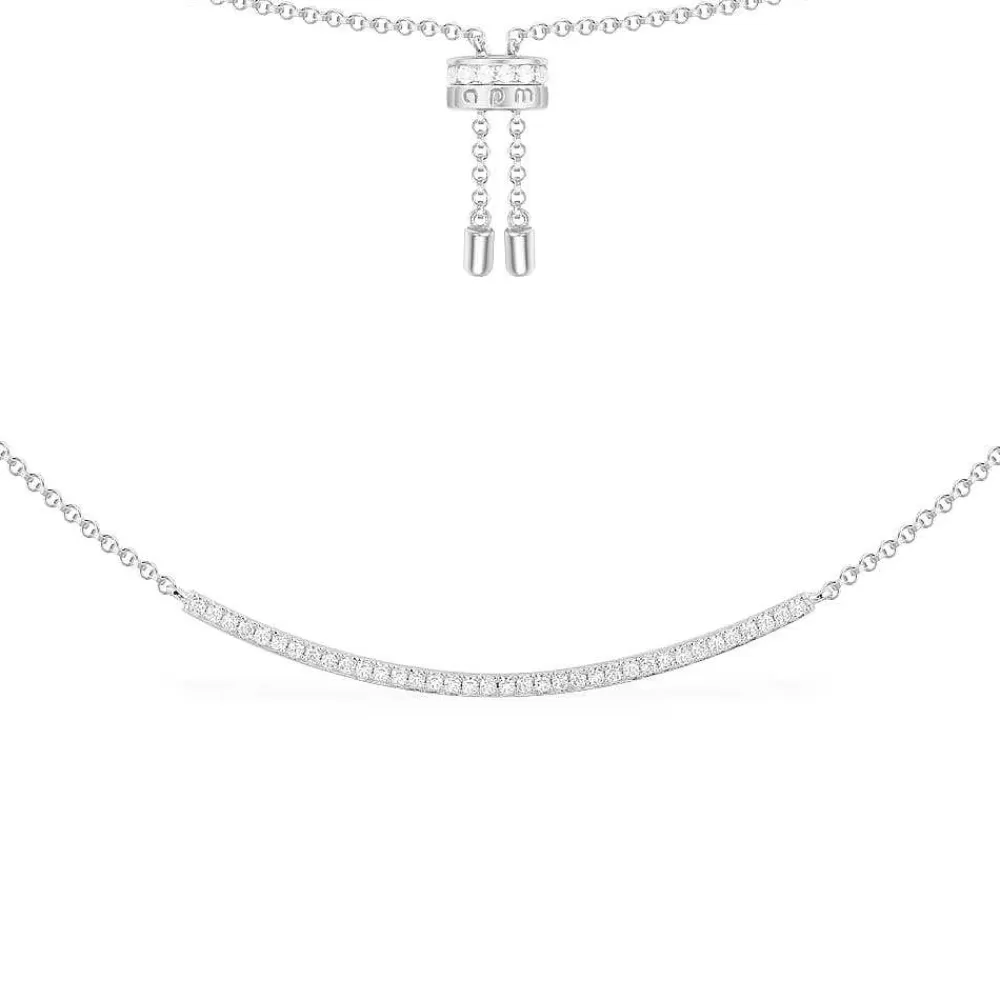 APM Monaco Collier Ajustable Arc Serti - Argent