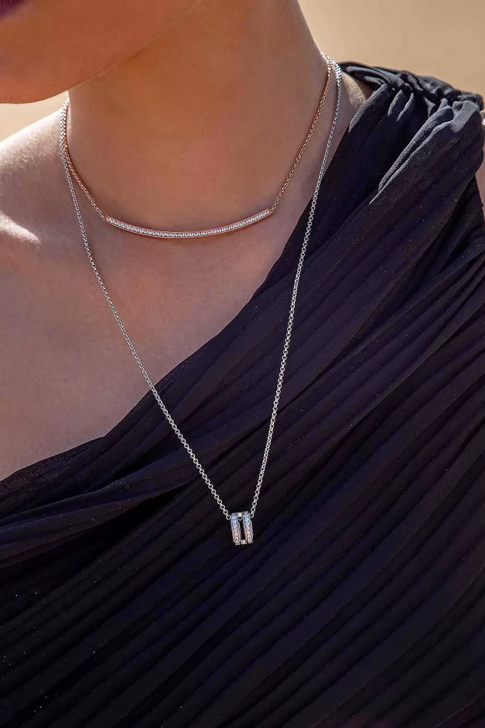 APM Monaco Collier Ajustable Avec Pendentif Anneau