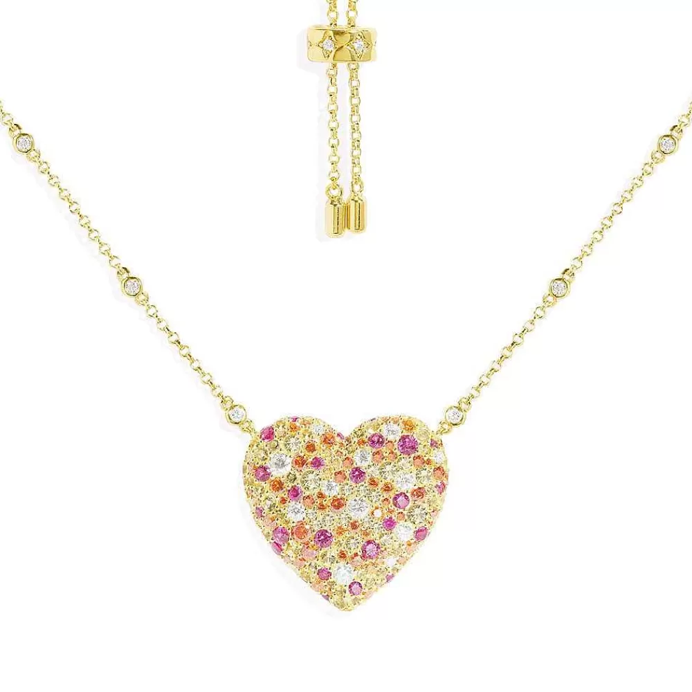 APM Monaco Collier Ajustable Coeur Multicolore