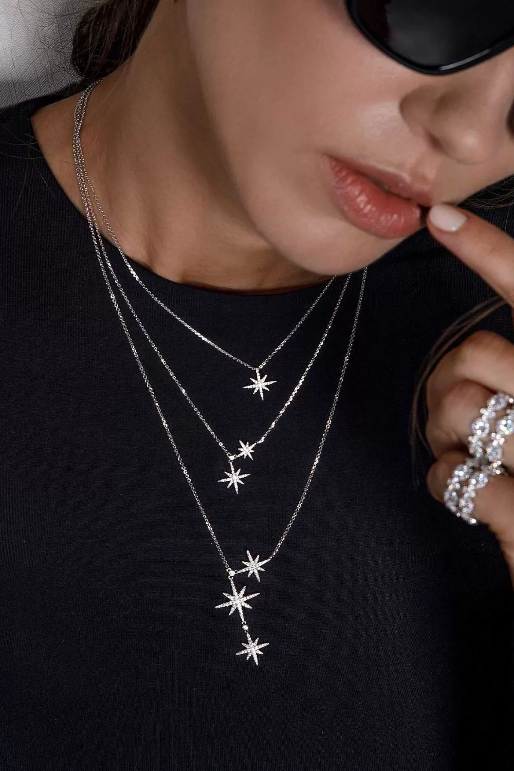 APM Monaco Collier Ajustable Meteorites - Argent