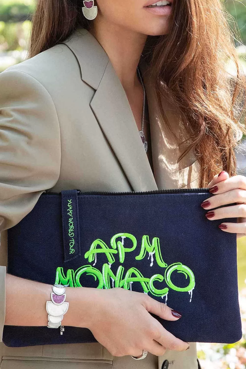 APM Monaco Pochette Graffiti Verte